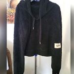 Hollister  Black Faux Fur Mock Neck Cropped Sweater Size M Photo 0