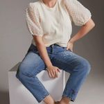 Maeve  Woven Puff-Sleeve Top Cream Photo 3
