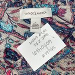 Vintage America NWT Size L Floral Print Button Down Peasant Shirt Top Blue Size L Photo 5