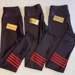 NEW! $78 SCOUT DESIGNS Size LARGE Red Leggings Yellow Gray Chevron Stripes Photo 15