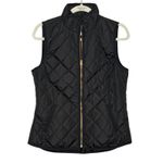 Old Navy  Small Black Puffer Vest Quilted Gold Zipper Photo 0