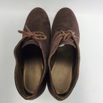 Talbots  Suede Leather Wedge Lace Up Ankle Booties Brown Size 8M Photo 3