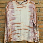 Knox Rose Top Women's Small Pink White Tie Dye Long Sleeve Boho Casual Pullover Photo 0