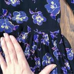 Ganni • Floral Print Georgette Midi Dress black purple flowy chiffon high neck Photo 8