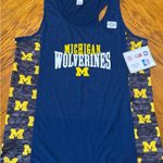 Sideline Apparel Women’s Navy Michigan Wolverines Marathon Racerback Tank Top Photo 0