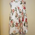 Bailey blue  Floral Lace Dress L Zip Back Photo 3