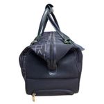 Diane Von Furstenberg DVF Monogram Rolling Duffel Bag Navy Logo Canvas Silver Hardware Travel Carryon Photo 3