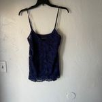 ZARA Woman Navy Blue Lace Camisole Tank Top V-Neck Whimsigoth Fairy Photo 1