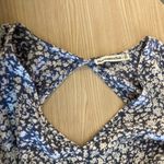 Abercrombie & Fitch Romper XS Xtra Small Blue White Floral Print Deep V Neck Photo 1