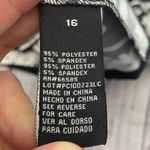 Perceptions Dress Womens 16 Black White Floral Short Sleeves V Neck Knit NEW $60 Photo 7