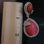 Amrita Singh  Riverside Coral/ Fushia drop earrings. 2inch. Hypoallergenic. Post. Photo 5