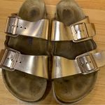 Birkenstock  Arizona Soft Footbed Sandals in Metallic Copper - Size 39 Photo 8