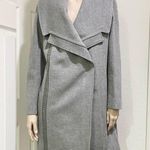 Badgley Mischka Nikki Mid Length Italian Cashmere Wool Leather Braid Coat XL Photo 3