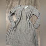 Elegant Gray Long Sleeve Sweater Dress Photo 6
