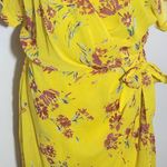 All in Favor  Yellow Floral Mini Wrap Dress NWT Size Medium Yellow Wrap Dress Photo 3