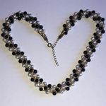 Elegant Vintage Black and White Faux Pearl Beaded Boho Necklace Photo 1