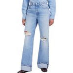 Madewell NWT Low Slung Baggy Jeans Blue Hallstead Wash Size 27 Tall Distressed Photo 1