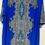 Studio One  NY Paisley Midi Dress Sheath Blue Stretchy Boho Fairy Woman Plus 2X Photo 1