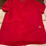 FIGS  Bright Red Technical Collection scrub Top Photo 0