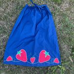 Vintage 1985 Jilly Strawberry Appliqué skirt Blue Size M Photo 0