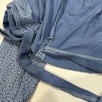 Brandy Melville  Blue Floral Wrap Long Sleeve Crop Top One Size Y2K Aesthetic Photo 3