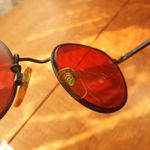 Giorgio Armani VINTAGE 90s  201 706 49 21 red Rx lens Unisex round sunglasses Photo 5
