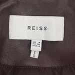 Reiss  Leiya Lamb Leather Moto Jacket In Berry Brownish Red Size 4 Photo 10