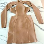 Herve Leger Ottoman Cutout Long Sleeve Dress Photo 1