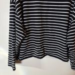 J.Crew  Black White Striped Long Sleeve Boat Neck Top Size 3X Photo 2