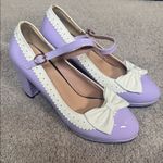 Women’s Purple Chunky Heel Mary Jane Pumps Cute Bow Round Toe Size 8 NEW Purple Photo 1