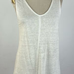 Sundance  White V Neck Linen Tank Top Photo 0