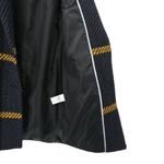 Donna Karan  New York Textured Plaid Wool Blend Blue Black Coat Jacket XS Photo 5