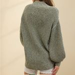 Aerie NWT  Hits The Spot Mockneck Knit Sweater Size Medium Green Cotton NEW Photo 1