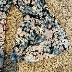 Karl Lagerfeld  Paris Floral Print Long Sleeve Blouse Blue Pink Romantic Top‎ L Photo 1