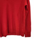 Nordstrom  Red Samba Knit Slouchy Classic Casual V-Neck Pullover Sweater Size XS Photo 2