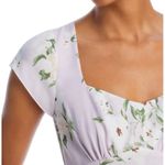 AQUA  Women' Floral Print Mini Dress, Square Neckline, Short Sleeve, Light Purple Photo 4