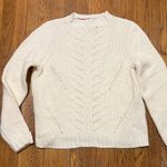 Boden Cream ivory cable knit crew wool mohair blend sweater jumper size L crop Size L Photo 0