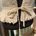 Loft Women’s Lambs Wool Angora Beige Short Sleeve Knit Cardigan Sweater Size S Photo 3