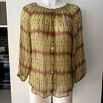Sundance silk geometric sheer blouse Photo 0