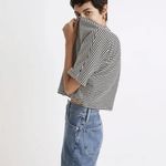 Madewell Black & White Striped Double-Faced Jersey Henley Tee Top M Photo 1