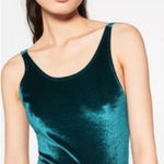 ZARA  Teal Velvet Sleeveless Tank Bodysuit Small Photo 0