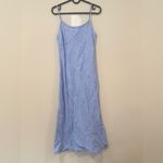 J.Crew  Gwyneth Midi Slip Dress in Blue Gingham 100% Linen Size 00 Photo 1