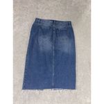 Royalty For Me long‎ denim maxi skirt middle slit fray hem size 12  Photo 4