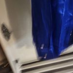 Terez  Electric Blue and Navy Silk Colorblock Button Down Size S $248 Photo 5