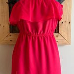 Forever 21 Red Strapless Mini Dress With Flowy Ruffled Bodice Size Medium Photo 3