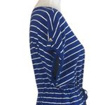 Rafaella Tee Shirt Dress Drawstring Pockets Blue White Stripes Women’s Size XL Photo 6