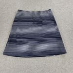 Margaret M Womens Skirt Large Navy White Stripe A Line Mini Stretch Lined Blue Photo 9