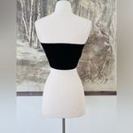 Anthropologie Farm Rio Bandeau Front Cut Out Crop Top in Black Size Small NWOT Photo 4
