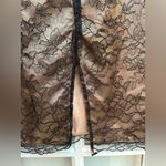 BCBGMAXAZRIA Vintage  Collection Y2K  Black Nude Floral Lace Pencil Skirt Size 4 Photo 4