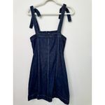 Madewell  Dark Denim Tie Strap Mini Dress Photo 4